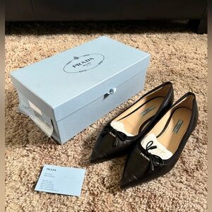 Prada Pointy Toe Ballet Flats